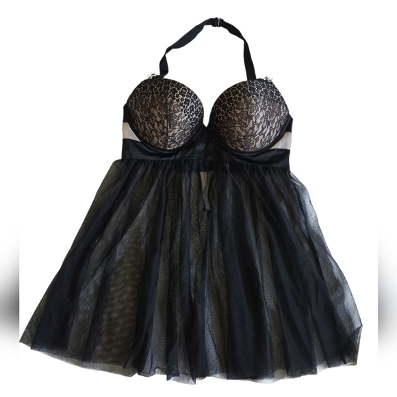 Victoria's Secret Other - Victoria's Secret Black Chemise Intimates & Sleepwear Backless Sheer Dress